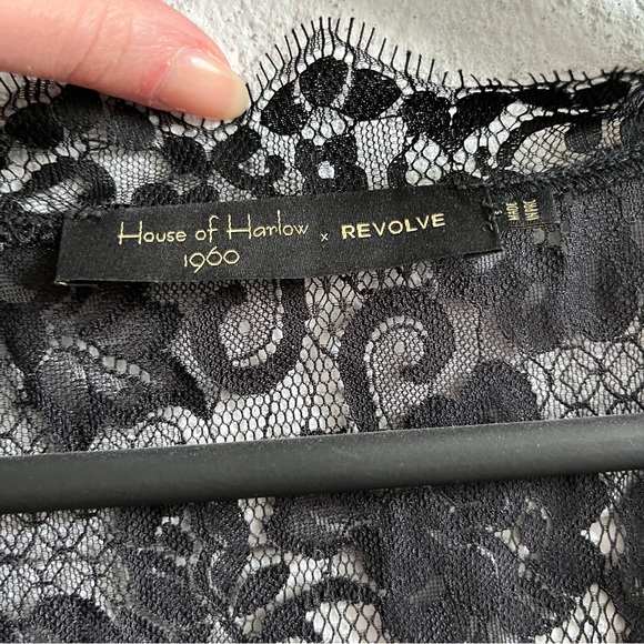House of Harlow 1960 X REVOLVE Lace Cleo Blouse/Jacket in Black - Picture 6 of 9
